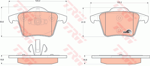 TRW GDB1566 Bremsbelagsatz,...