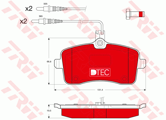 TRW GDB1594DTE Kit pastiglie freno, Freno a disco