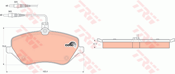 TRW GDB1595 Kit pastiglie freno, Freno a disco