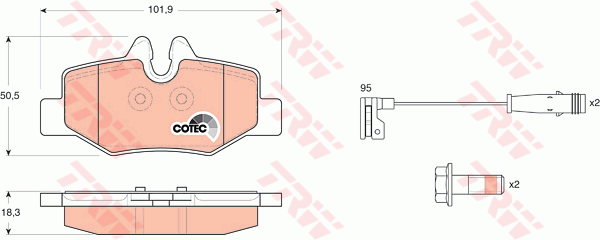 TRW GDB1601 Bremsbelagsatz,...