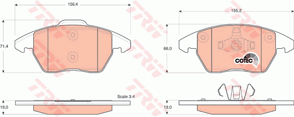 TRW GDB1605 Bremsbelagsatz,...