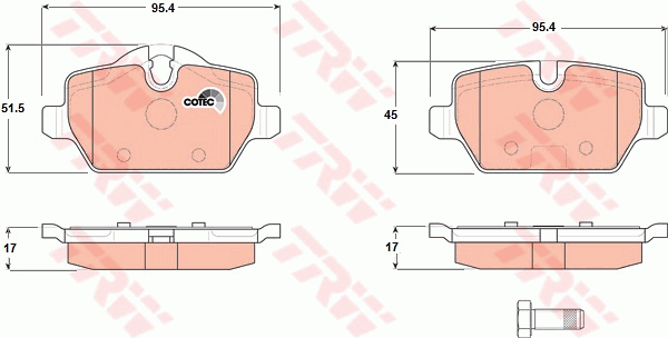 TRW GDB1612 Kit pastiglie freno, Freno a disco-Kit pastiglie freno, Freno a disco-Ricambi Euro