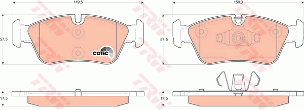 TRW GDB1625 Kit pastiglie freno, Freno a disco