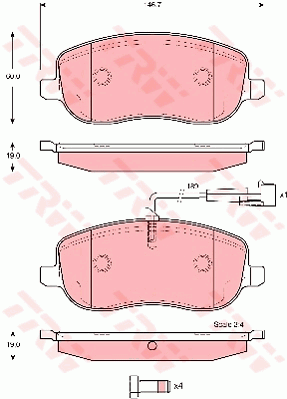 TRW GDB1636 Bremsbelagsatz,...