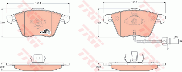 TRW GDB1659 Kit pastiglie freno, Freno a disco