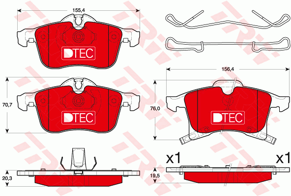 TRW GDB1668DTE Kit pastiglie freno, Freno a disco