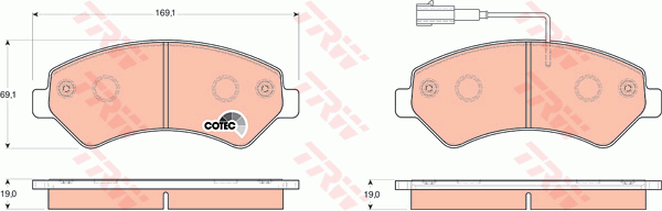 TRW GDB1703 Kit pastiglie freno, Freno a disco