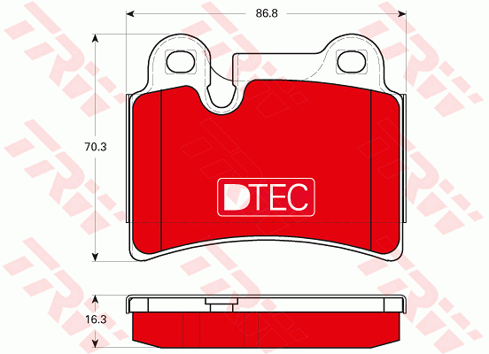 TRW GDB1722DTE Kit pastiglie freno, Freno a disco