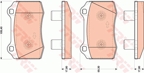 TRW GDB1773 Kit pastiglie freno, Freno a disco