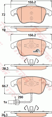 TRW GDB1814 Bremsbelagsatz,...