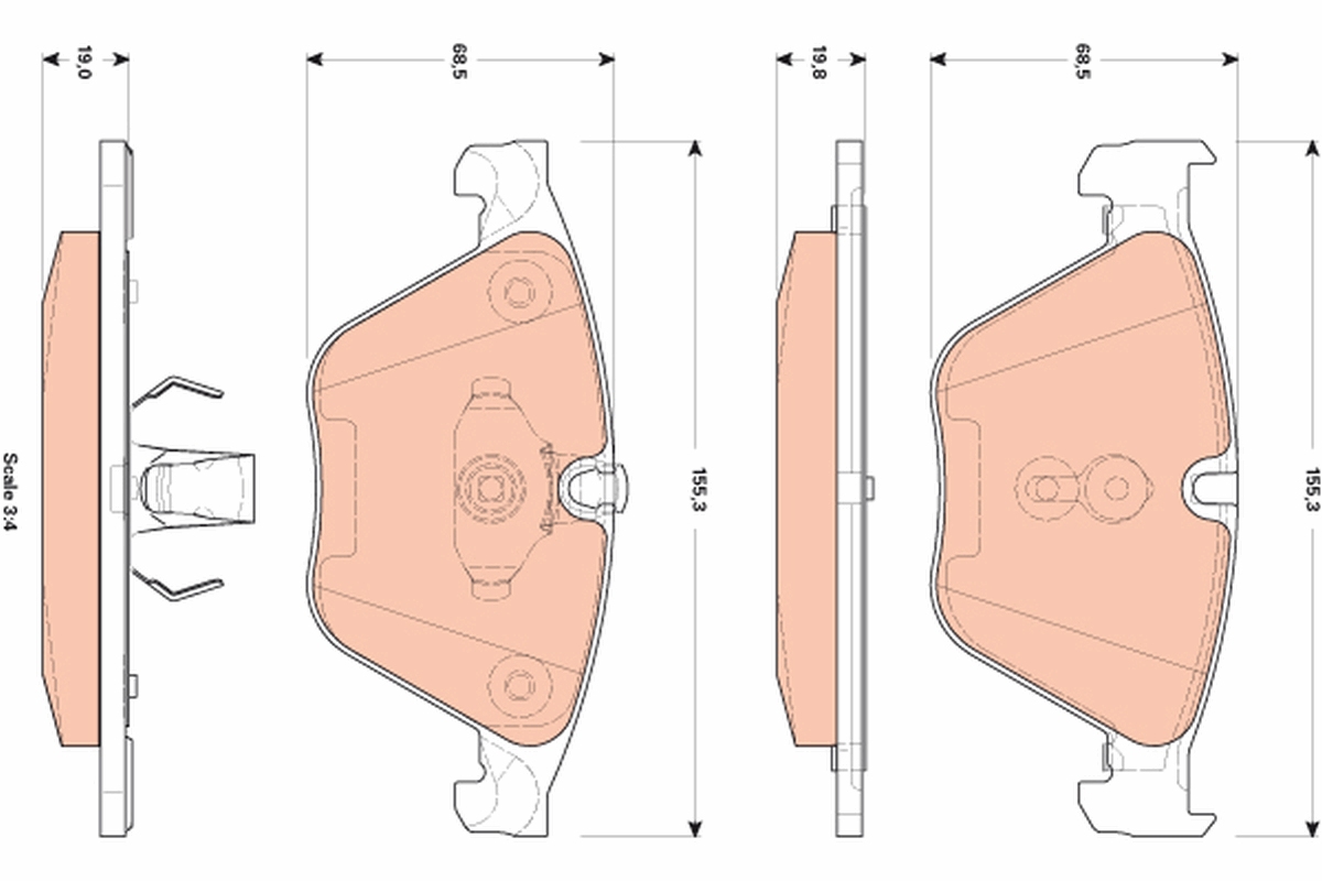 TRW GDB1854 set placute...