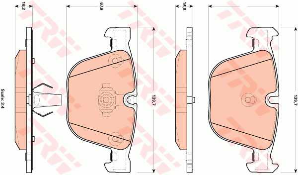 TRW GDB1892 Kit pastiglie freno, Freno a disco