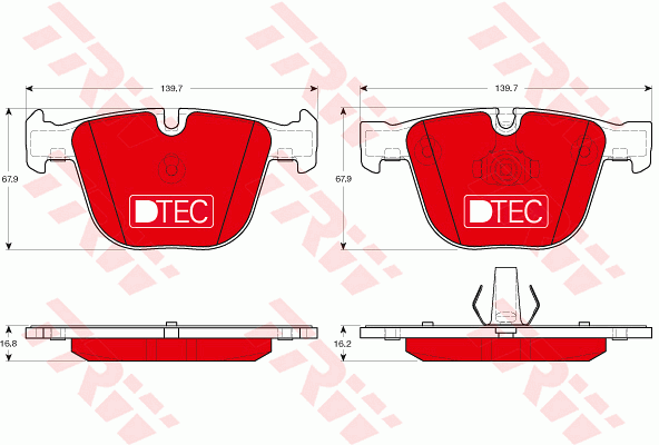 TRW GDB1892DTE Kit pastiglie freno, Freno a disco-Kit pastiglie freno, Freno a disco-Ricambi Euro