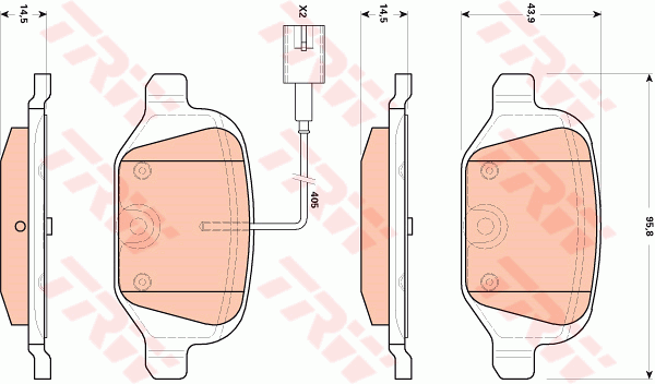 TRW GDB1894 Kit pastiglie freno, Freno a disco