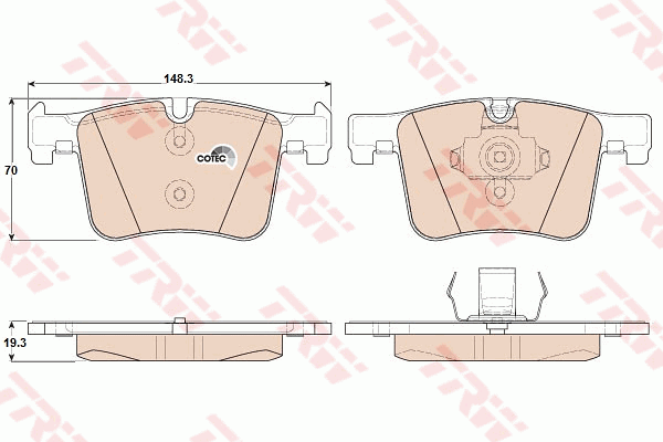 TRW GDB1942 Kit pastiglie freno, Freno a disco