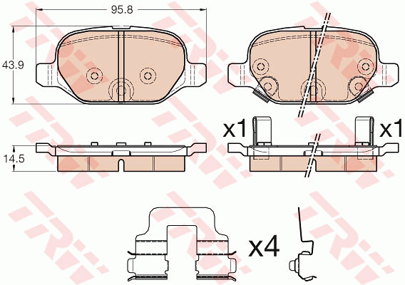 TRW GDB1950 Kit pastiglie freno, Freno a disco