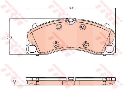 TRW GDB1952 Kit pastiglie freno, Freno a disco