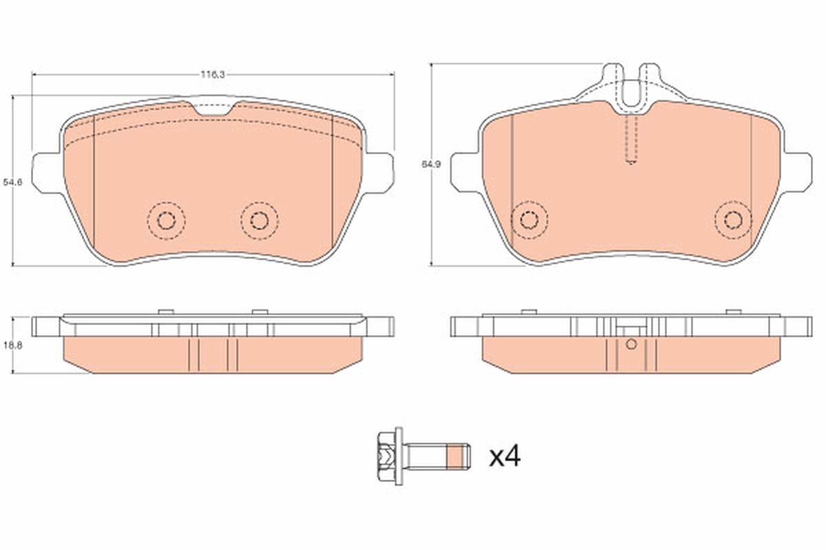 TRW GDB2014 set placute...