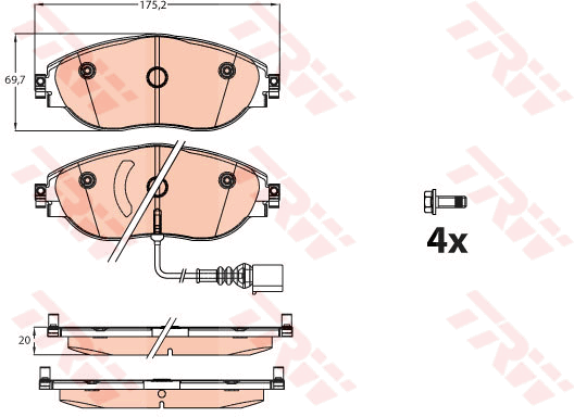 TRW GDB2114 Bremsbelagsatz,...