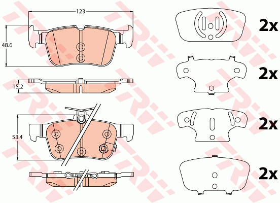 TRW GDB2115 Kit pastiglie freno, Freno a disco