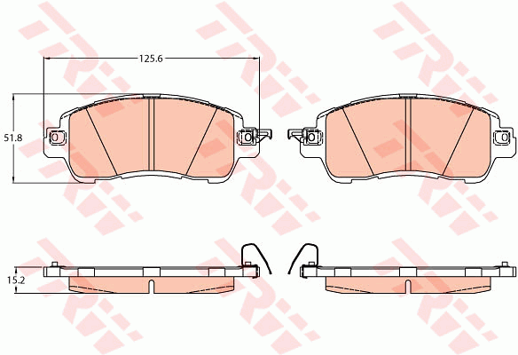 TRW GDB2122 Kit pastiglie freno, Freno a disco