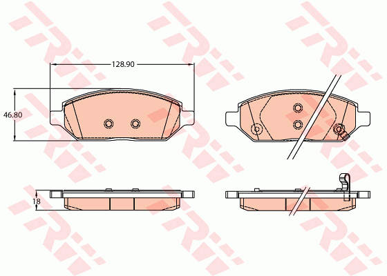 TRW GDB2135 Kit pastiglie freno, Freno a disco