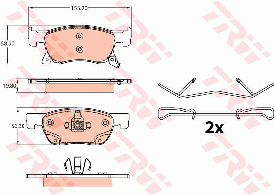 TRW GDB2138 Bremsbelagsatz,...