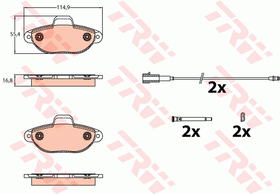 TRW GDB2141 Bremsbelagsatz,...