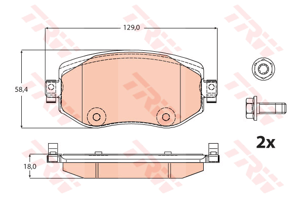 TRW GDB2175 Bremsbelagsatz,...