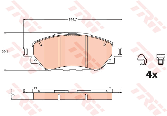 TRW GDB2196 Bremsbelagsatz,...