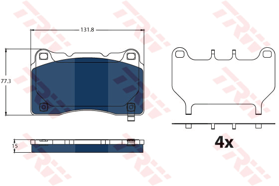 TRW GDB2198BTE Kit pastiglie freno, Freno a disco