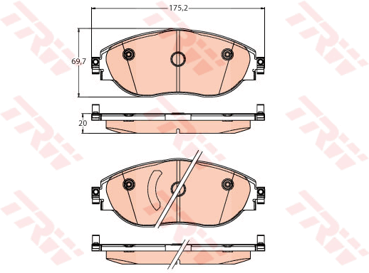 TRW GDB2219 Bremsbelagsatz,...