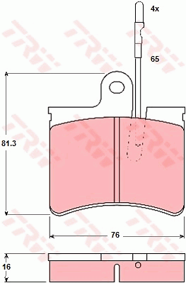 TRW GDB287 Kit pastiglie freno, Freno a disco