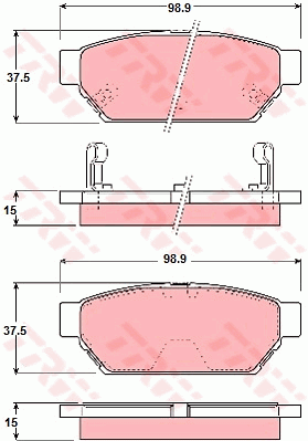 TRW GDB3045 Kit pastiglie freno, Freno a disco