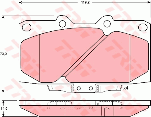 TRW GDB3131 Bremsbelagsatz,...