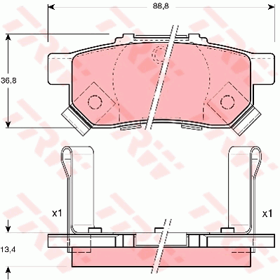 TRW GDB3174 Kit pastiglie freno, Freno a disco