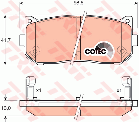 TRW GDB3203 Kit pastiglie freno, Freno a disco