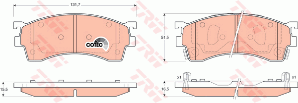 TRW GDB3209 Bremsbelagsatz,...