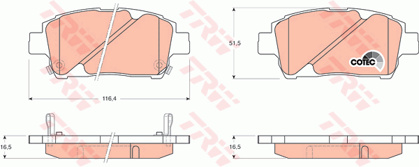 TRW GDB3242 Kit pastiglie freno, Freno a disco