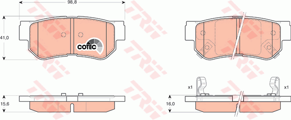 TRW GDB3284 Bremsbelagsatz,...