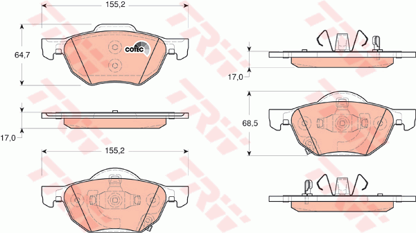 TRW GDB3355 Bremsbelagsatz,...