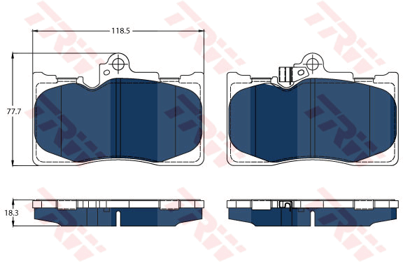 TRW GDB3398BTE Kit pastiglie freno, Freno a disco