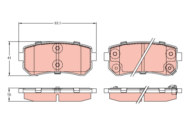 TRW GDB3421 Kit pastiglie freno, Freno a disco