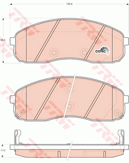 TRW GDB3433 Kit pastiglie freno, Freno a disco