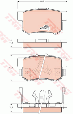 TRW GDB3438 Kit pastiglie freno, Freno a disco