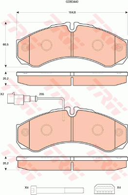 TRW GDB3440 Bremsbelagsatz,...