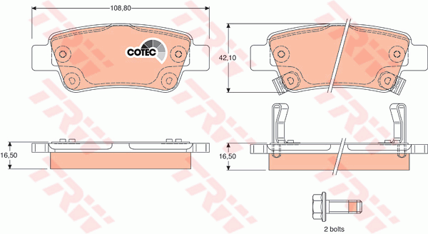 TRW GDB3446 Kit pastiglie freno, Freno a disco-Kit pastiglie freno, Freno a disco-Ricambi Euro