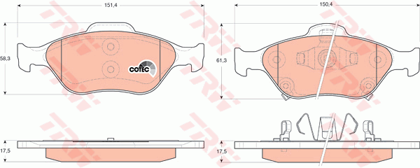 TRW GDB3457 Kit pastiglie freno, Freno a disco