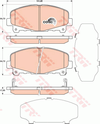 TRW GDB3477 Kit pastiglie freno, Freno a disco-Kit pastiglie freno, Freno a disco-Ricambi Euro