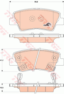 TRW GDB3494 Kit pastiglie freno, Freno a disco